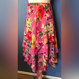 Ralph Lauren 100% Silk Scarf Hem Skirt
Like New!